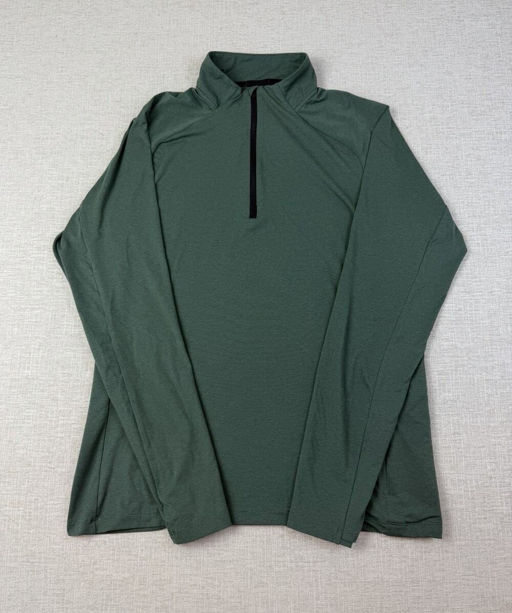 REI Co-op Quarter Zip Pullover Men’s Medium Green Stretch Performance Shirt